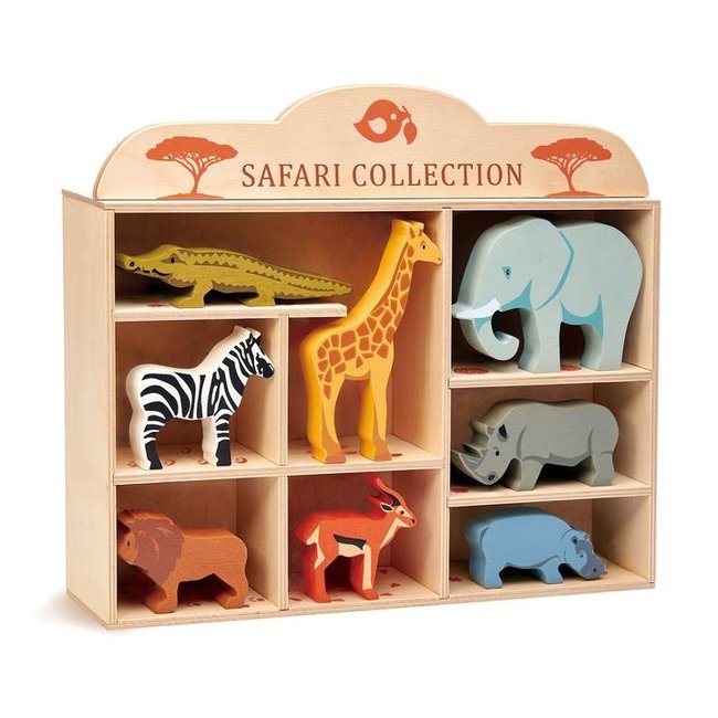 Tender Leaf Toys Safari Animals In Display Shelf - Rocket Toys