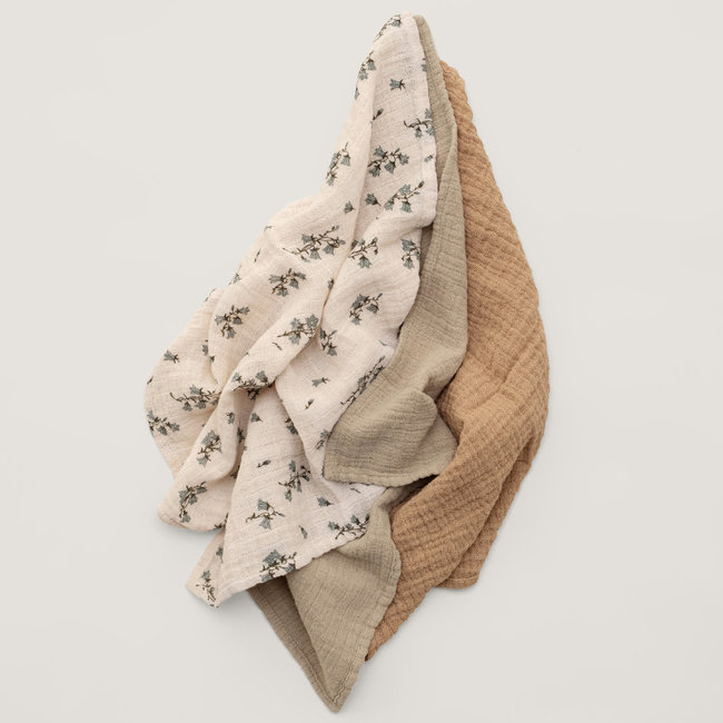 Garbo & Friends Baby Burp Cloths Bluebell 3 Pack