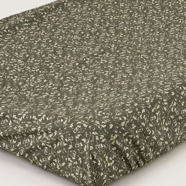 Garbo & Friends Baby Changing Mat Cover Floral Moss Green