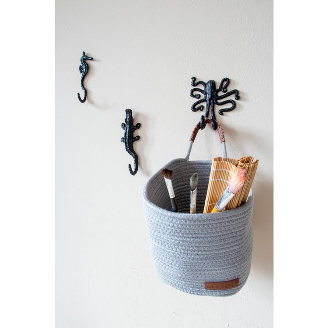 KidsDepot Wall Hook Seahorse Black Sini 16 cm