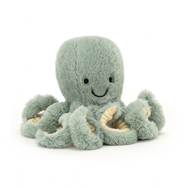 Jellycat Octopus Odyssey Knuffel Groen Baby 14 cm