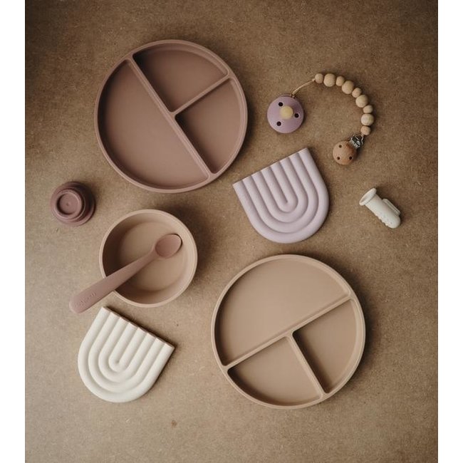 Mushie Teether Rainbow Mauve Lilac