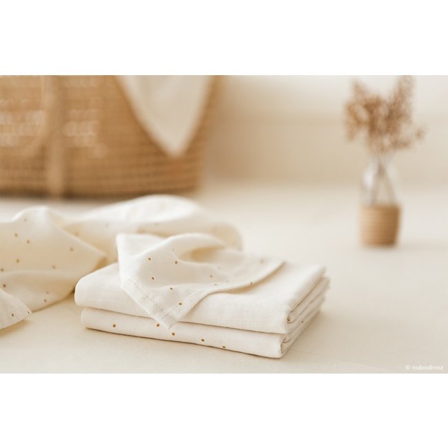 Nobodinoz Muslin Cloth Honey Sweet Dots 70 x 70 cm