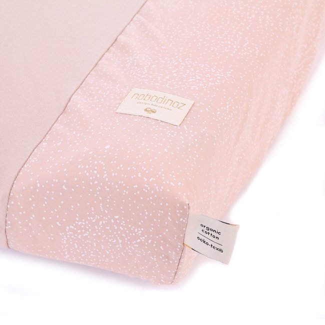 Nobodinoz Aankleedkussenhoes White Bubble Misty Pink Roze