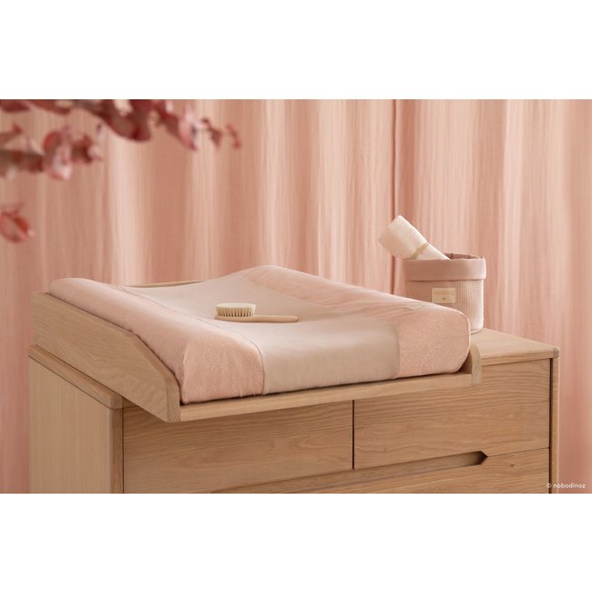 Nobodinoz Changing Mat Cover White Bubble Misty Pink
