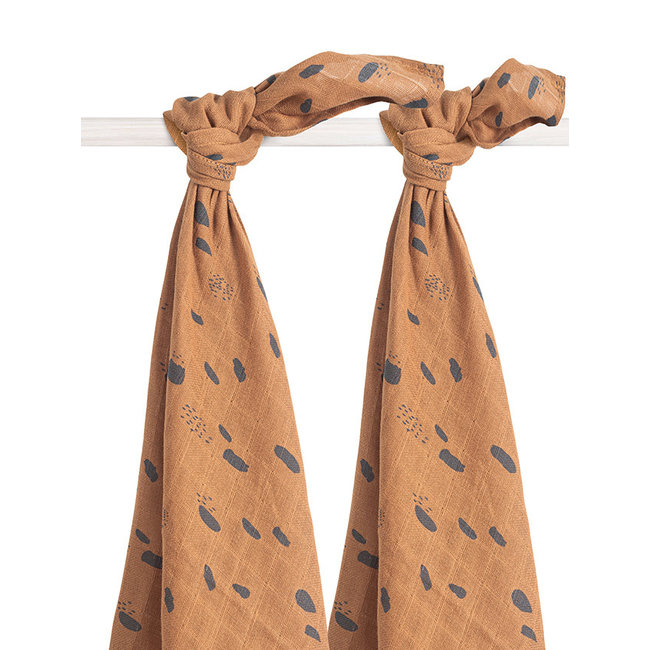 Jollein Hydrofiele doeken Spot Caramel 115x115 cm 2 stuks