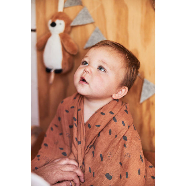 Jollein Hydrofiele doeken Spot Caramel 115x115 cm 2 stuks