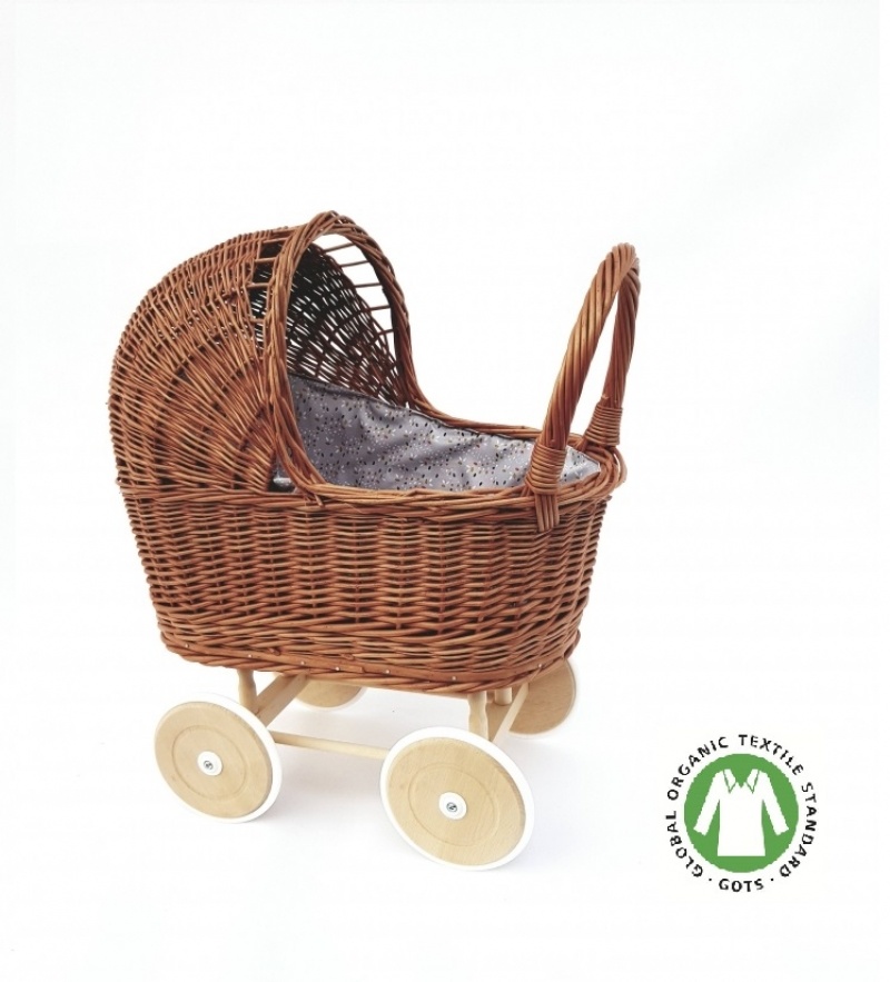 rattan doll stroller