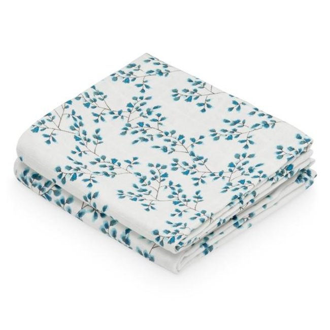Cam Cam Copenhagen Hydrofiele Doeken Fiori Blauw 2 Stuks