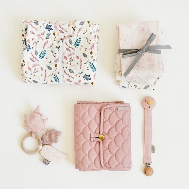 Cam Cam Copenhagen Muslin Cloths Pressed Leaves Rose 2 Pack