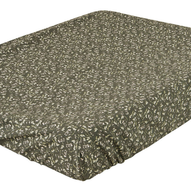 Garbo & Friends Baby Aankleedkussenhoes Floral Moss Groen