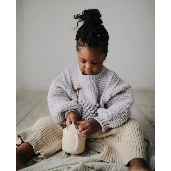 Mushie Snack Cup Cambridge Blue Green-Grey