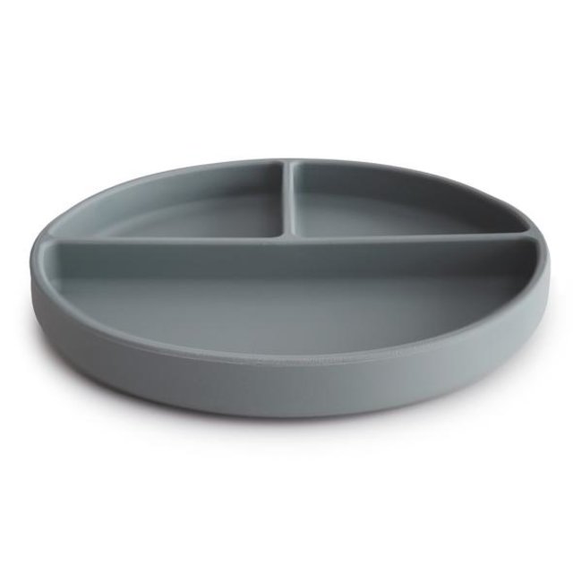Mushie Kinderbord Silicone Stone Grijs