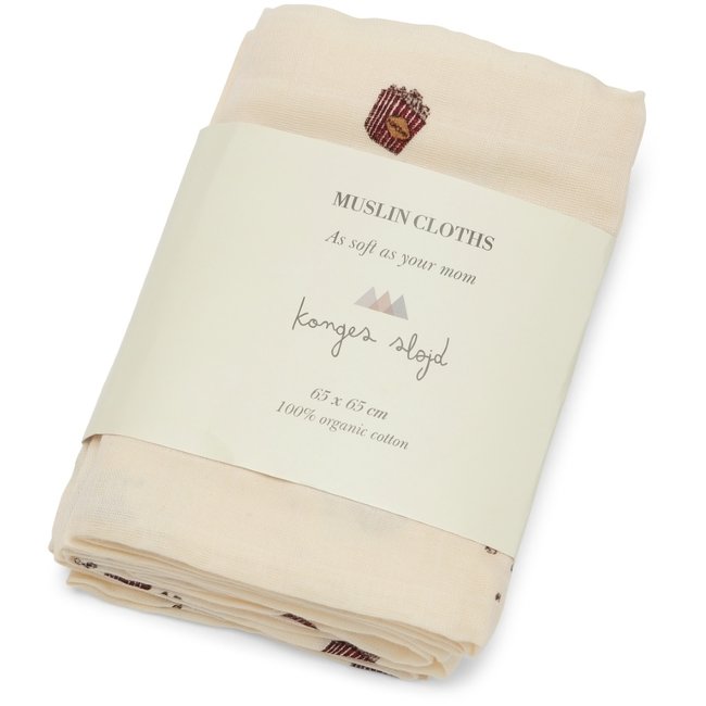 Konges Sløjd Hydrofiele doeken Popcorn Beige 3 stuks