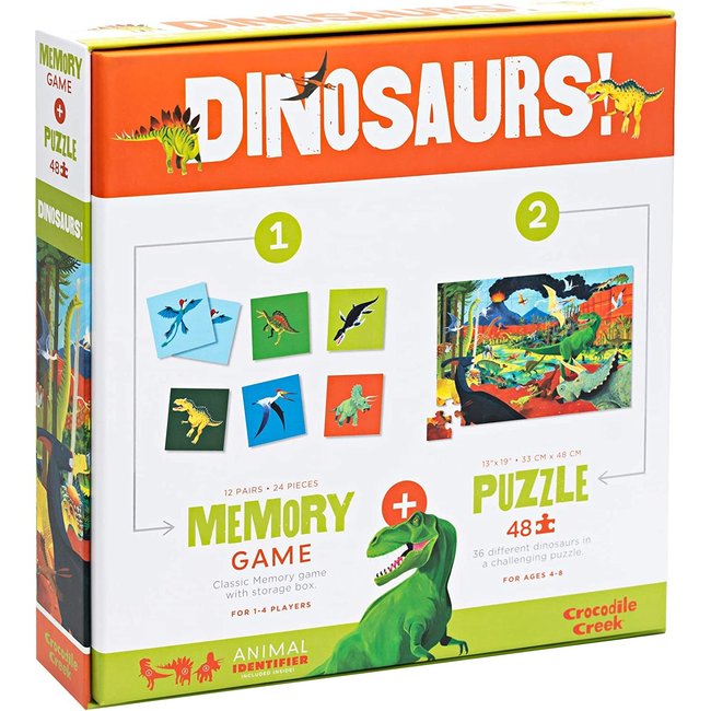 Crocodile Creek Puzzels Memory & Puzzle Dinosaur 48 pc.