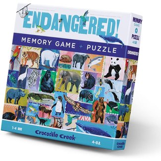 Crocodile Creek Puzzels Memory & Puzzle Endangered 48 pc.