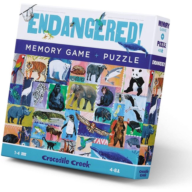 Crocodile Creek Puzzels Memo-Spiel & Puzzle Endangered 48 tlg.