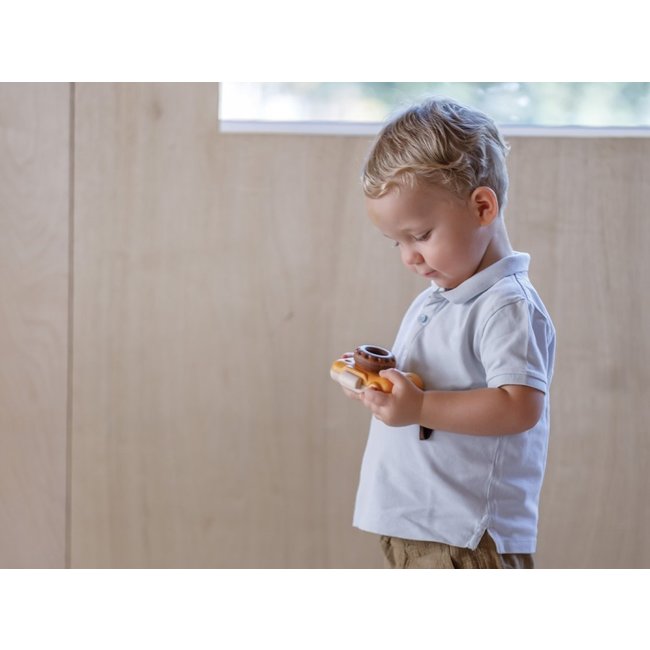 PlanToys Camera Hout Okergeel 5412