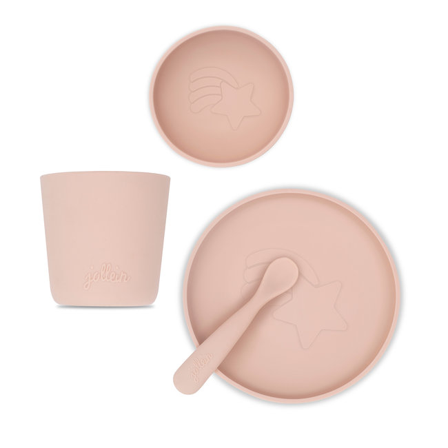 Jollein Kinderservies Roze Siliconen Pale Pink