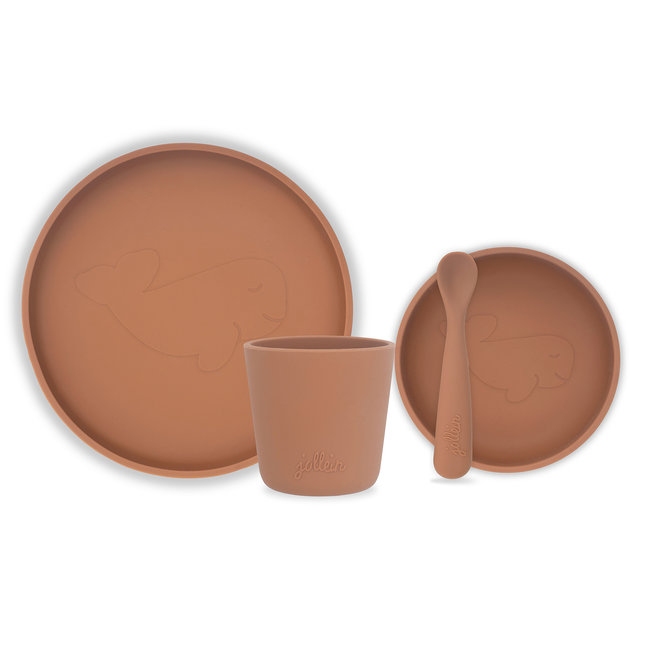 Jollein Kinderservies Bruin Siliconen Caramel