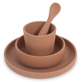 Jollein Kinderservies Bruin Siliconen Caramel