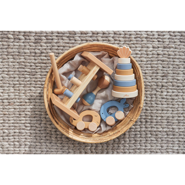 Jollein Stacking tower wood Shell Blue