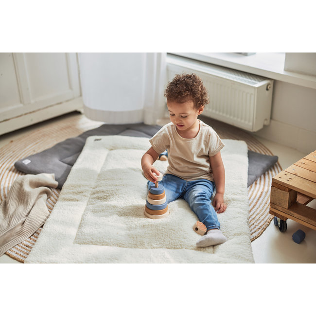 Jollein Stapeltoren hout Shell Blue Blauw