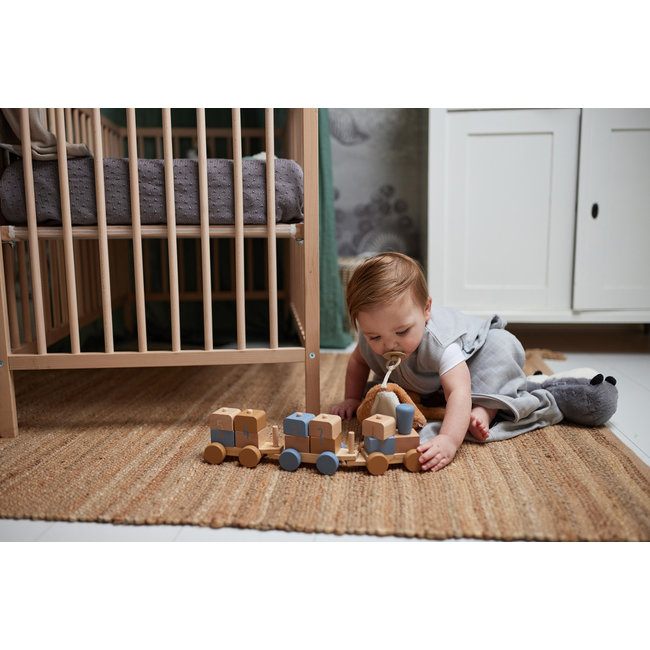 Jollein Wooden Stacking Train Blue