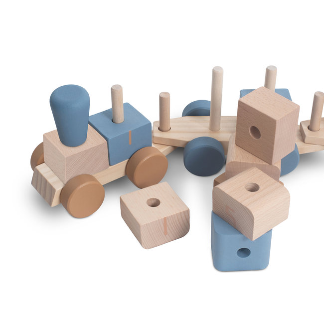 Jollein Houten Blokkentrein Blauw