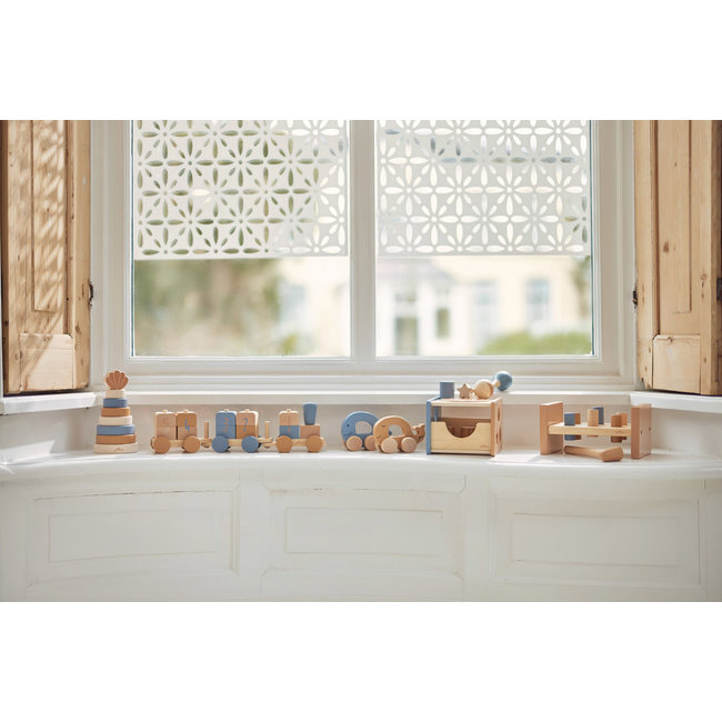 Jollein Wooden Stacking Train Blue