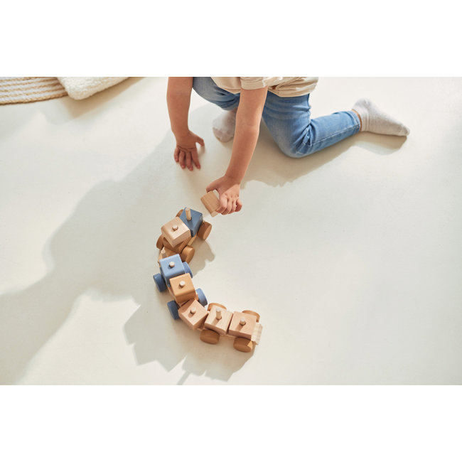 Jollein Eisenbahn Zug mit Steckformen Blau