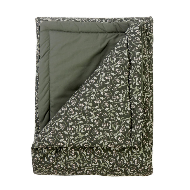 Garbo & Friends Baby Decke Floral Moss Grün 90 x 120 cm