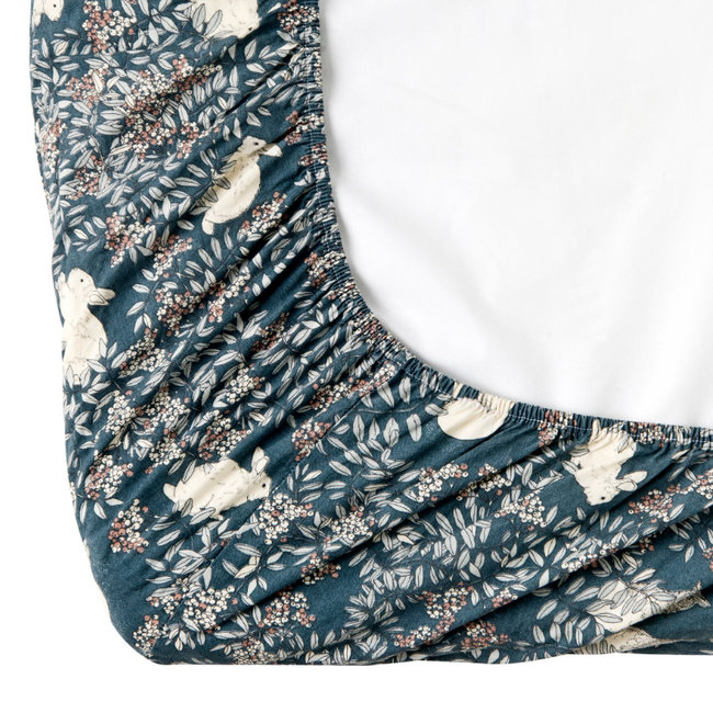 Garbo & Friends Baby Hoeslaken Ledikant Fauna Blauw 60 x 120 cm