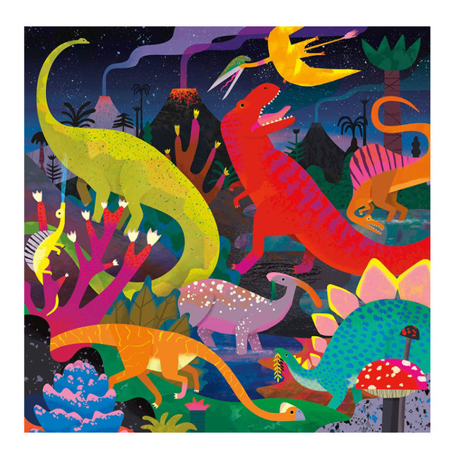 Mudpuppy Glow in the dark Puzzle Dinosaurier 500-Teile