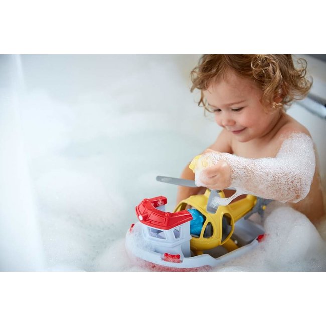 Green Toys Rettungsboot mit Hubschrauber