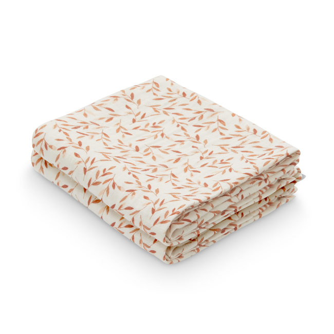 Cam Cam Copenhagen Muslin Cloths Caramel Leaves 2 Pack