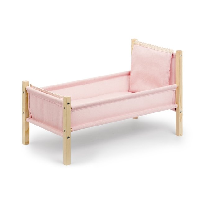 Skrallan Wooden Doll's Bed Pink