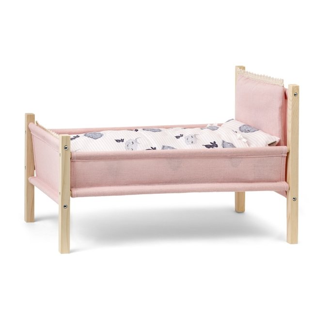 Skrallan Holz Puppenbett Rosa