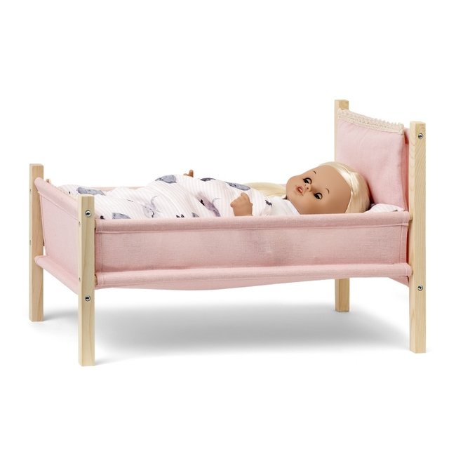 Skrallan Holz Puppenbett Rosa