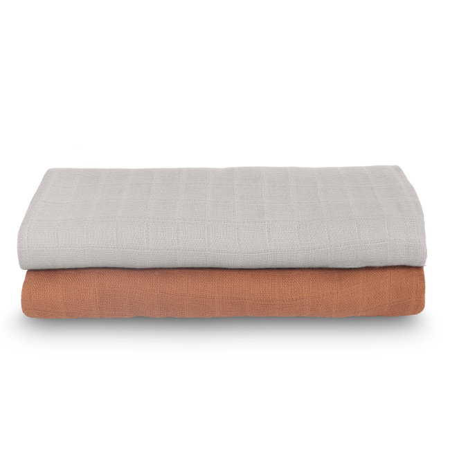 Jollein Swaddles Bamboo Caramel 115x115 cm 2-Pack