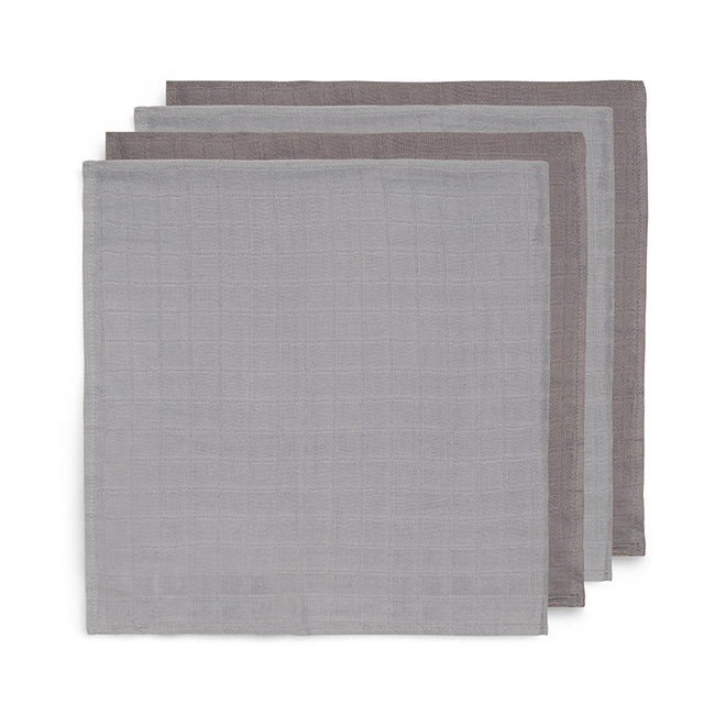 Jollein Bamboo  Cloths Storm Grey 70x70 cm 4-Pack