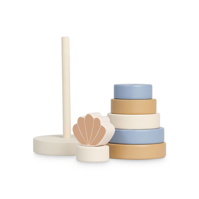 Jollein Stapelturm Holz Shell Blue Blau