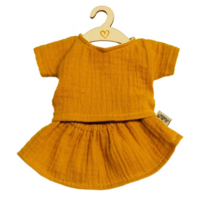 Hollie Poppenspeelgoed Dolls Skirt & Shirt Ochre Yellow (for Gordi)
