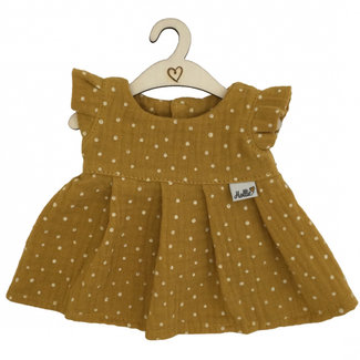 Hollie Poppenspeelgoed Puppenkleid Dots Ockergelb