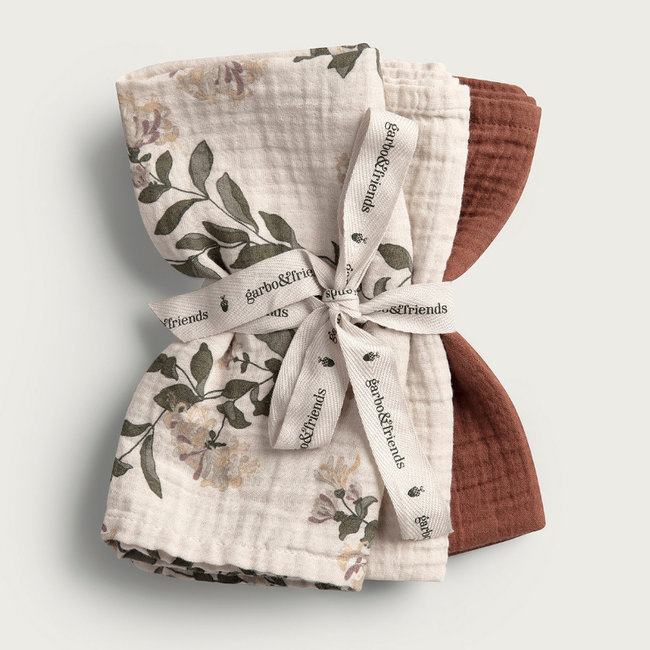 Garbo & Friends Baby Spucktücher Honeysuckle Beige 3er Pack