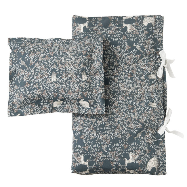 Garbo & Friends Baby Bed Set Single Fauna Blue 140 x 200 cm Single