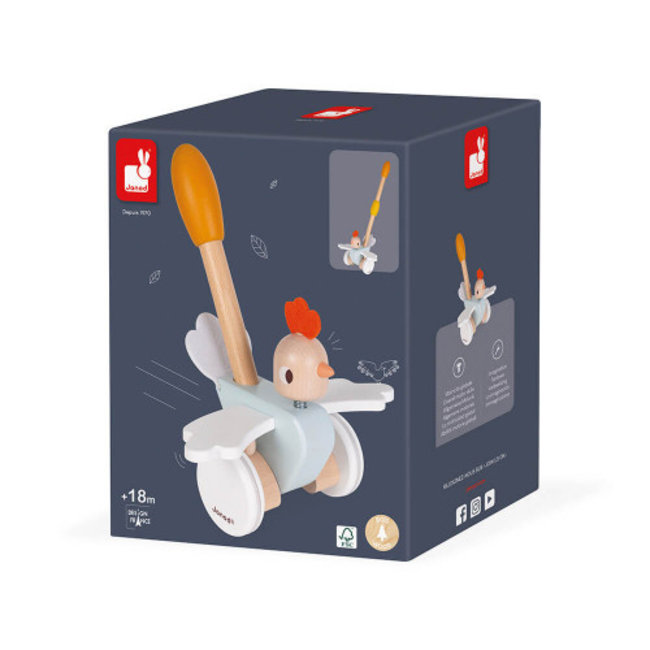 Janod Schiebetier Hühnchen aus Holz