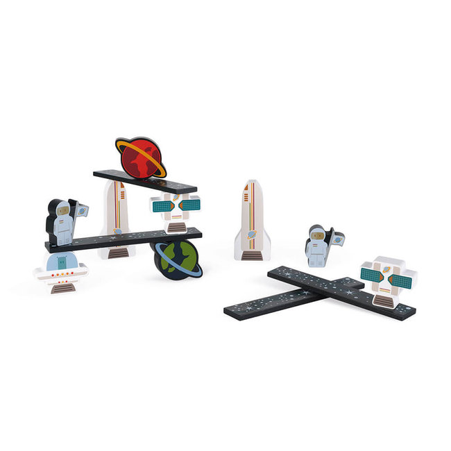 Janod Balance game in Space flamingo wood