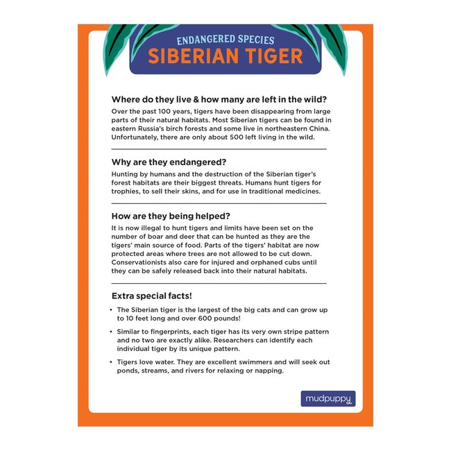 Mudpuppy Puzzel Siberische Tijger 300 st. 7 jaar+