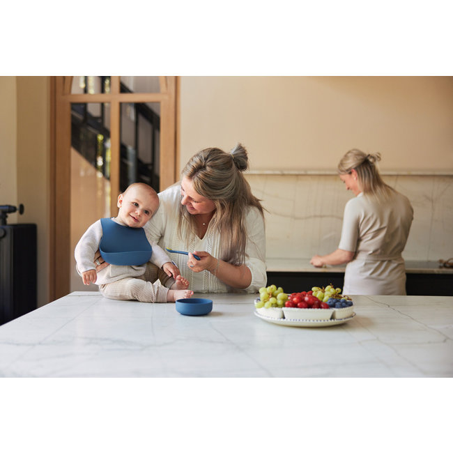 Jollein Tableware Set Silicone Jeans Blue (Set Of 4)